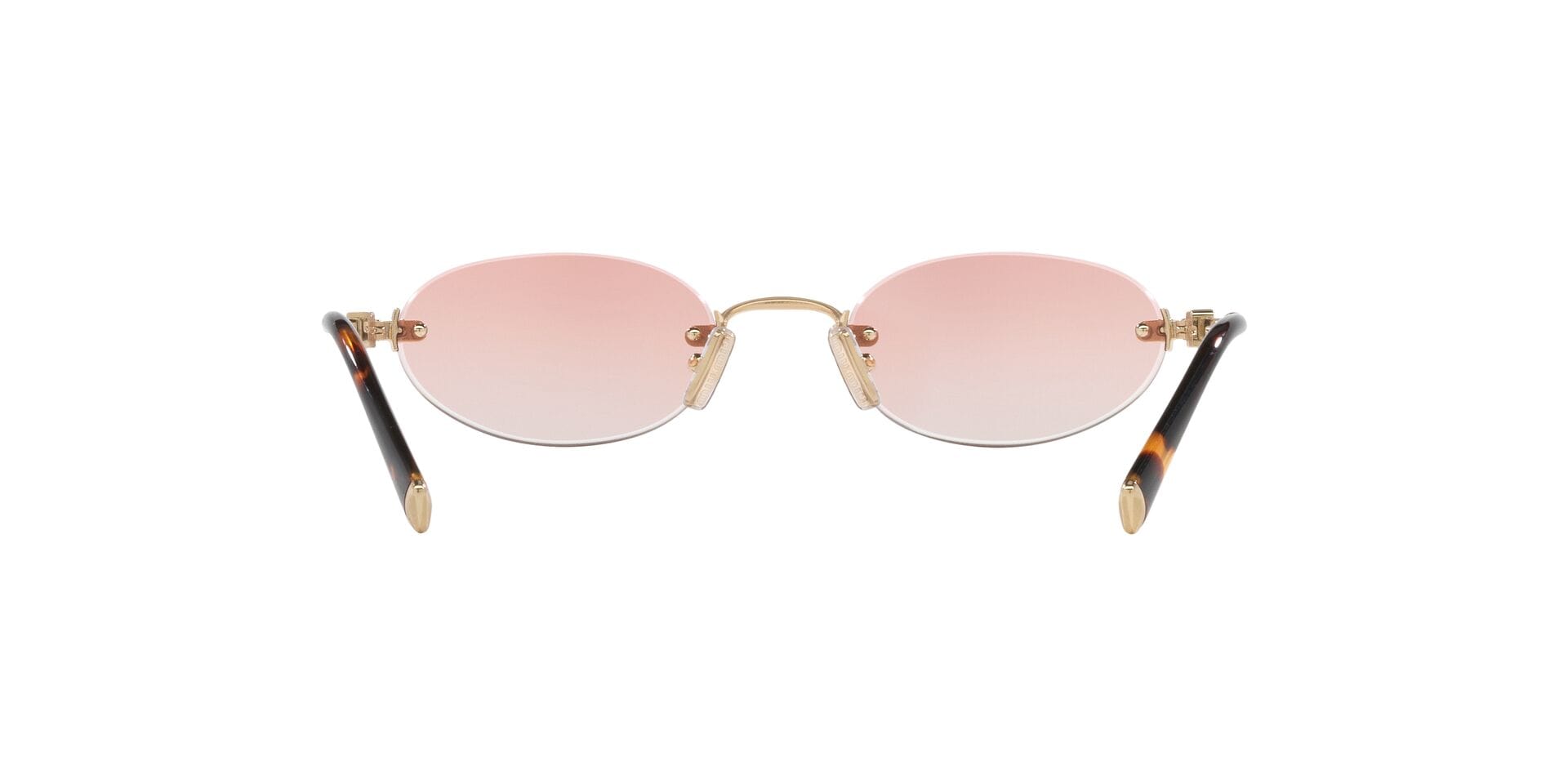 Miu Miu 0MUA54S Sunglass Gold Female RimLess Metal Sunglass — Gold frame — view 7