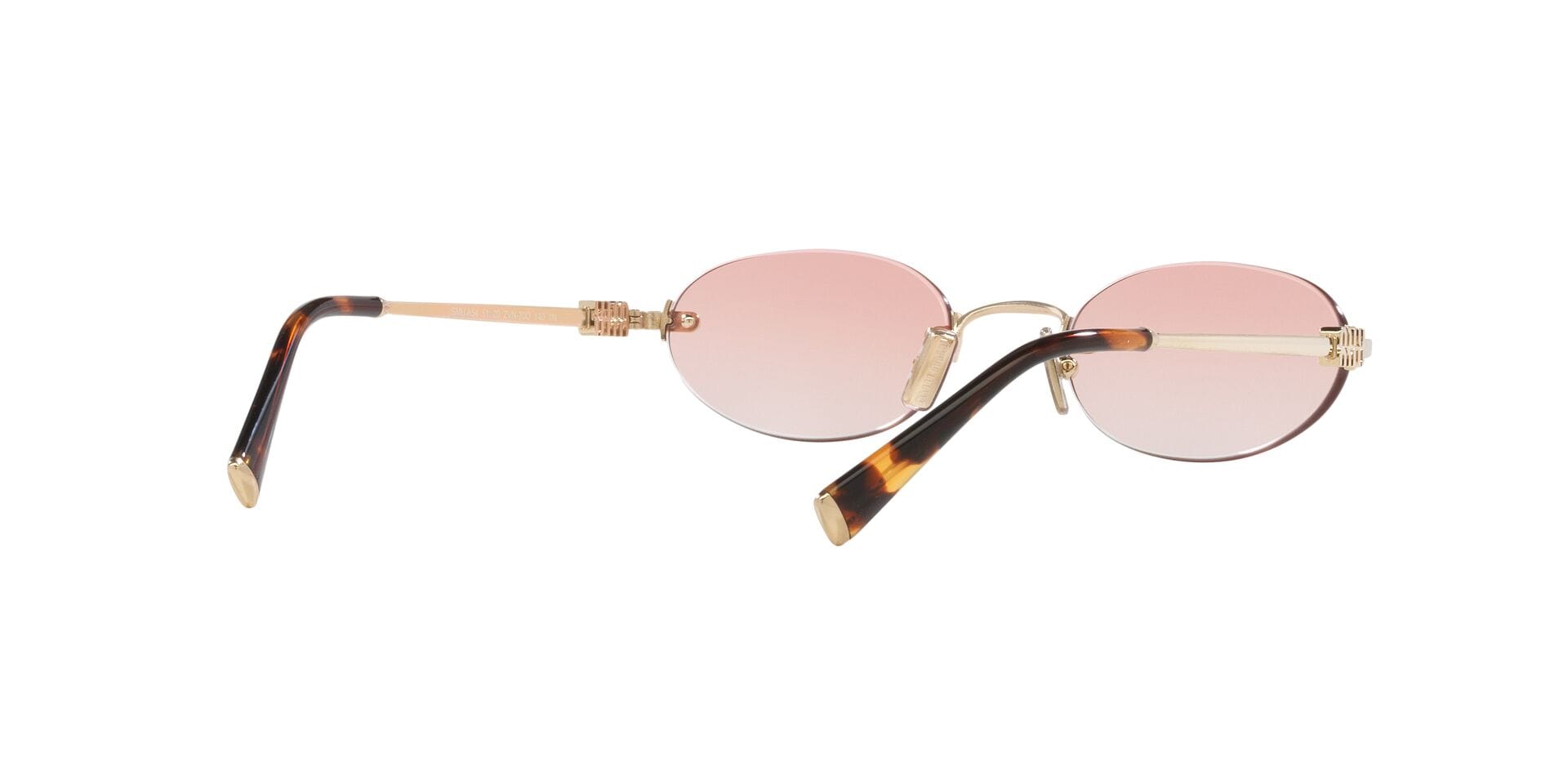 Miu Miu 0MUA54S Sunglass Gold Female RimLess Metal Sunglass — Gold frame — view 8