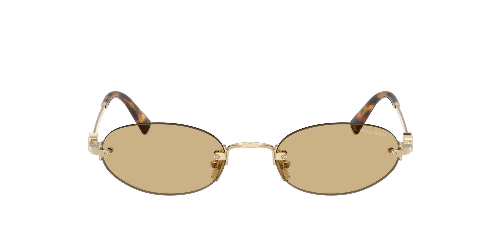 Miu Miu 0MUA54S Sunglass Gold Female RimLess Metal — Gold frame