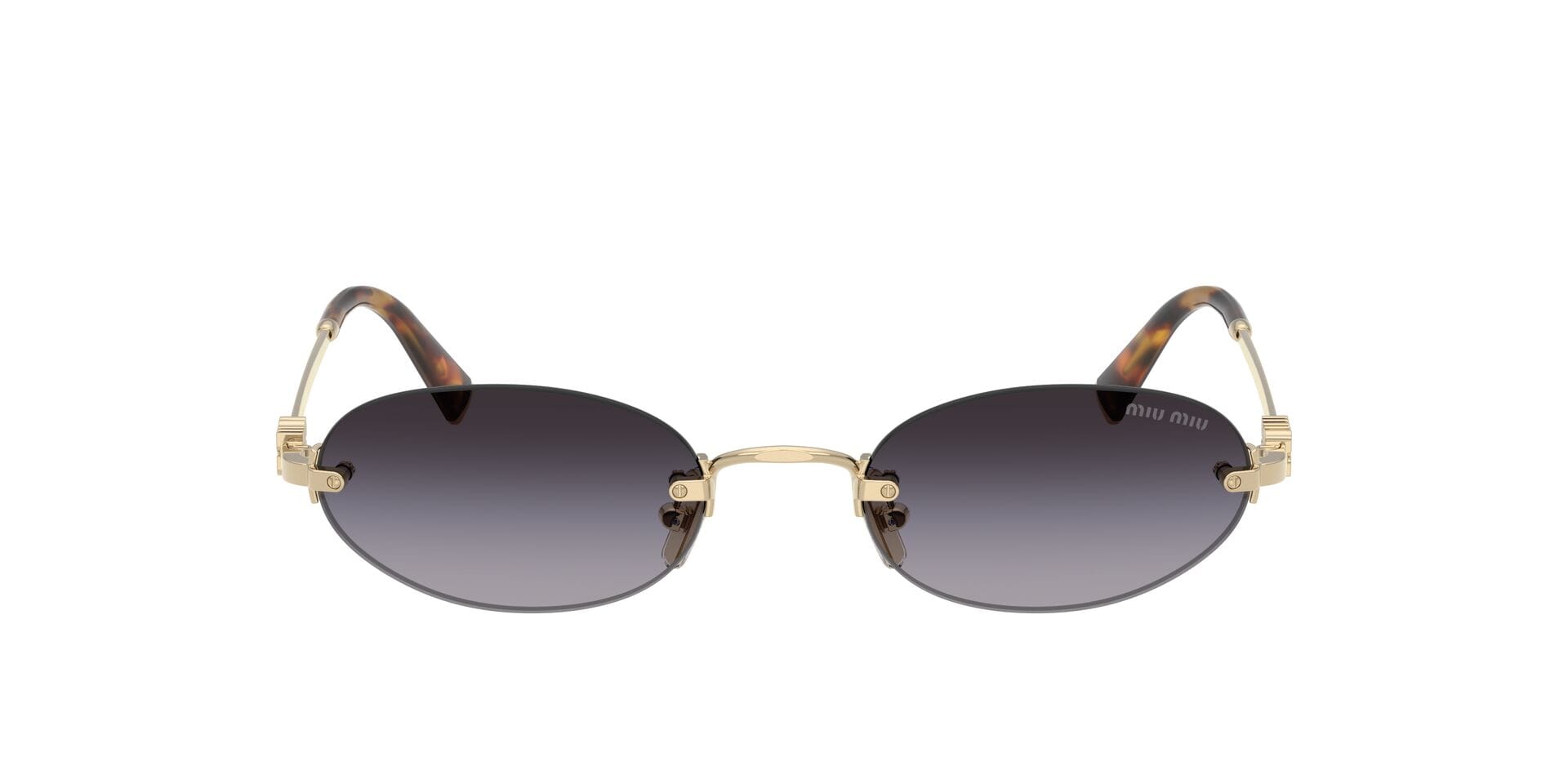 Miu Miu 0MUA54S Sunglass Gold Female RimLess Metal — Gold frame