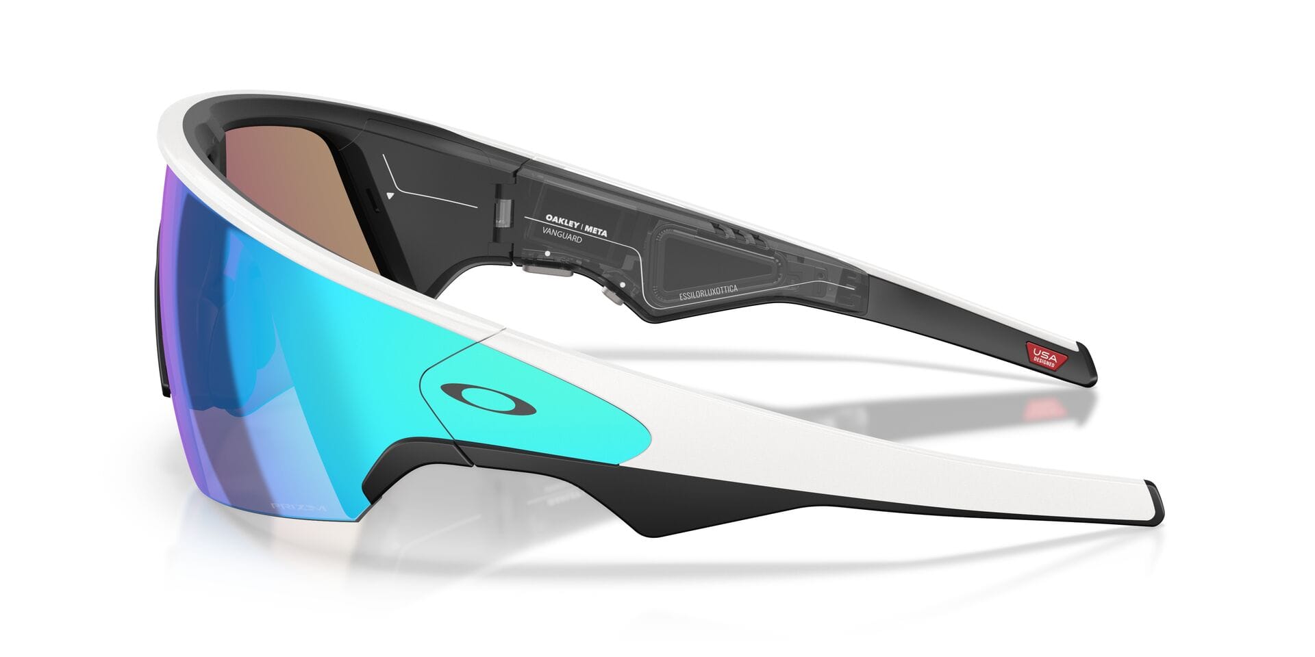 Oakley Meta 0OW8001 Sunglass White Male RimLess Shell Sunglass — White frame — view 5