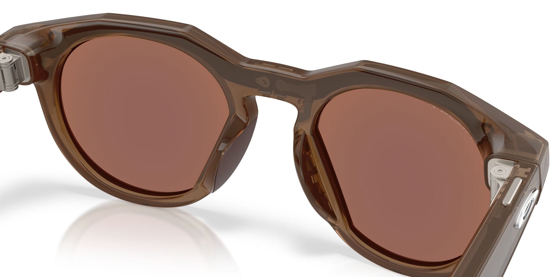 Oakley Meta 0OW8002 Sunglass Brown Unisex Full Shell Sunglass — Brown frame — view 2