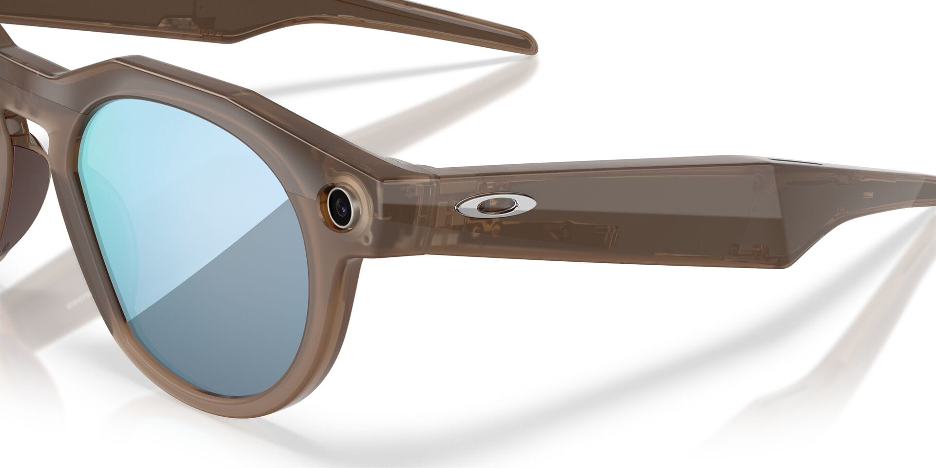 Oakley Meta 0OW8002 Sunglass Brown Unisex Full Shell Sunglass — Brown frame — view 3