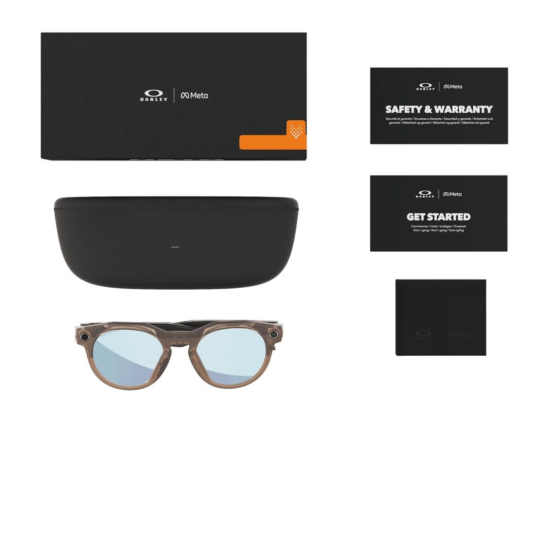 Oakley Meta 0OW8002 Sunglass Brown Unisex Full Shell Sunglass — Brown frame — view 6