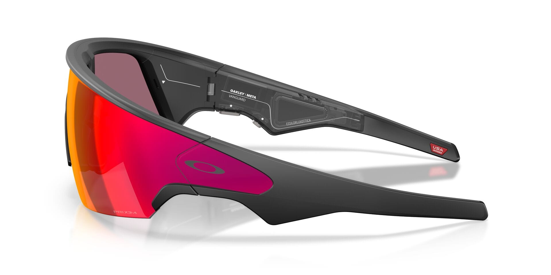 Oakley Meta 0OW8001 Sunglass Black Male RimLess Shell Sunglass — Black frame — view 5