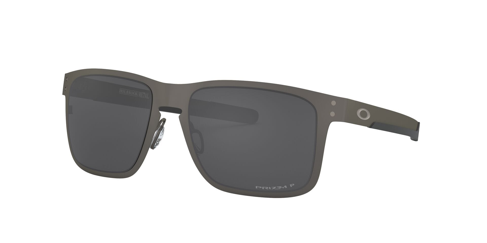 Oakley HOLBROOK METAL Sunglass Grey Male Full Metal Sunglass — Grey frame — view 1
