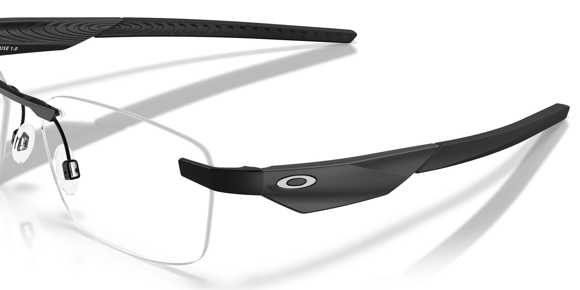 Oakley 0OX3126 Frame Matt Black Unisex RimLess Metal Frame — Matt Black frame — view 2