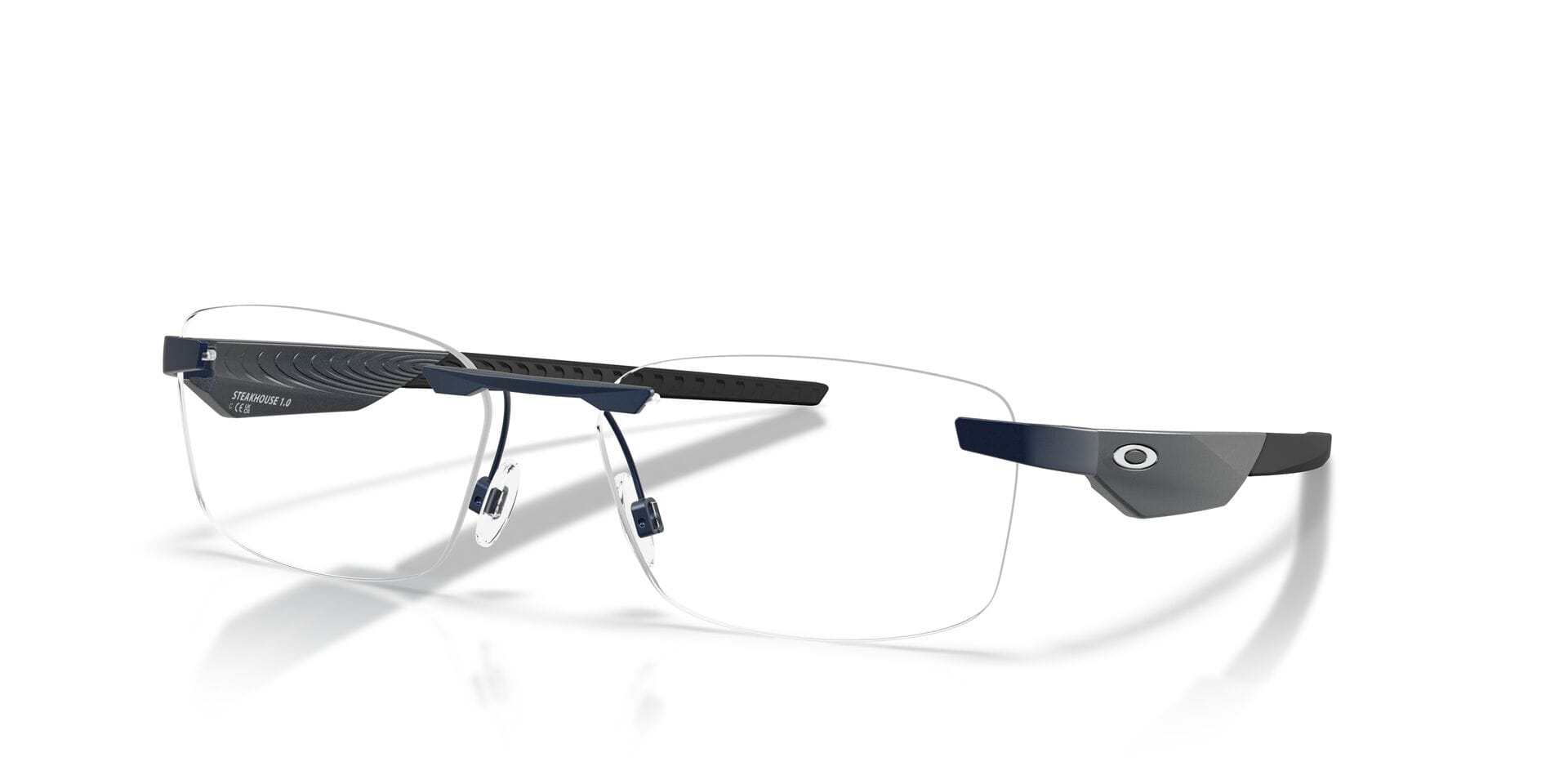 Oakley 0OX3126 Frame Blue Unisex RimLess Metal Frame — Blue frame — view 1