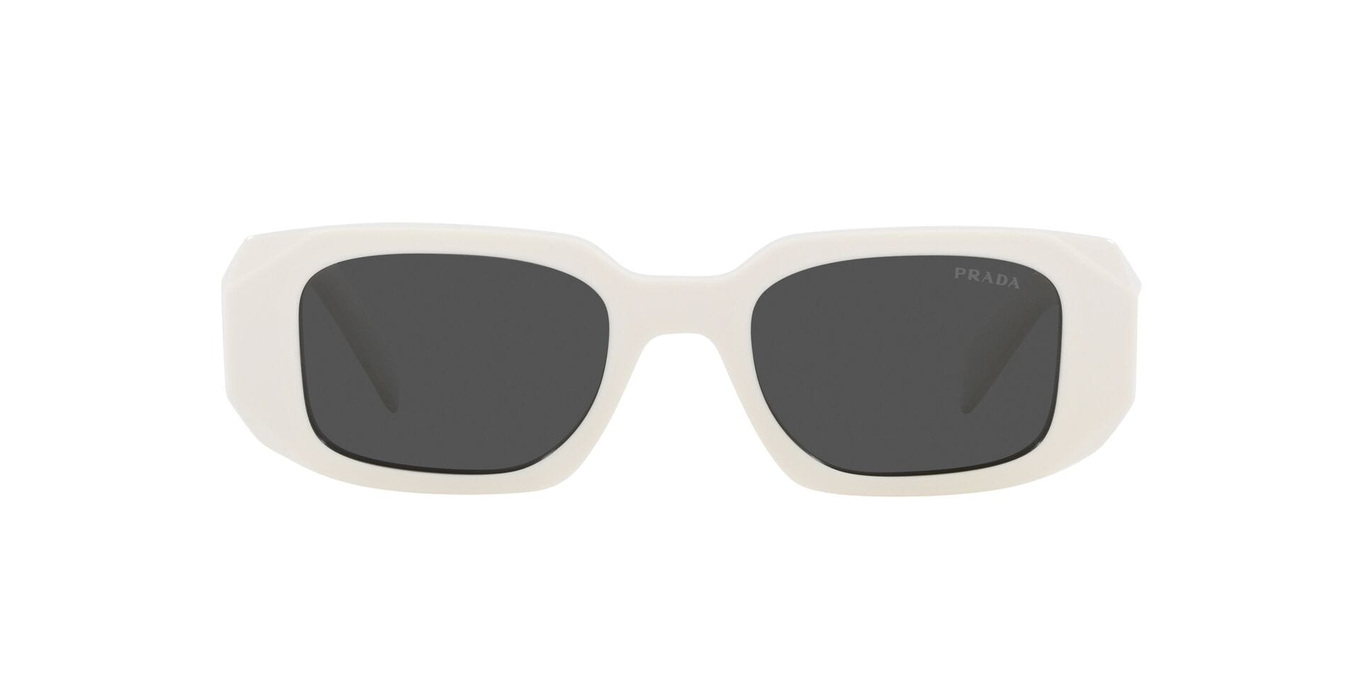 Prada 0PR 14WS Sunglass Ivory Female Full Shell — Black frame