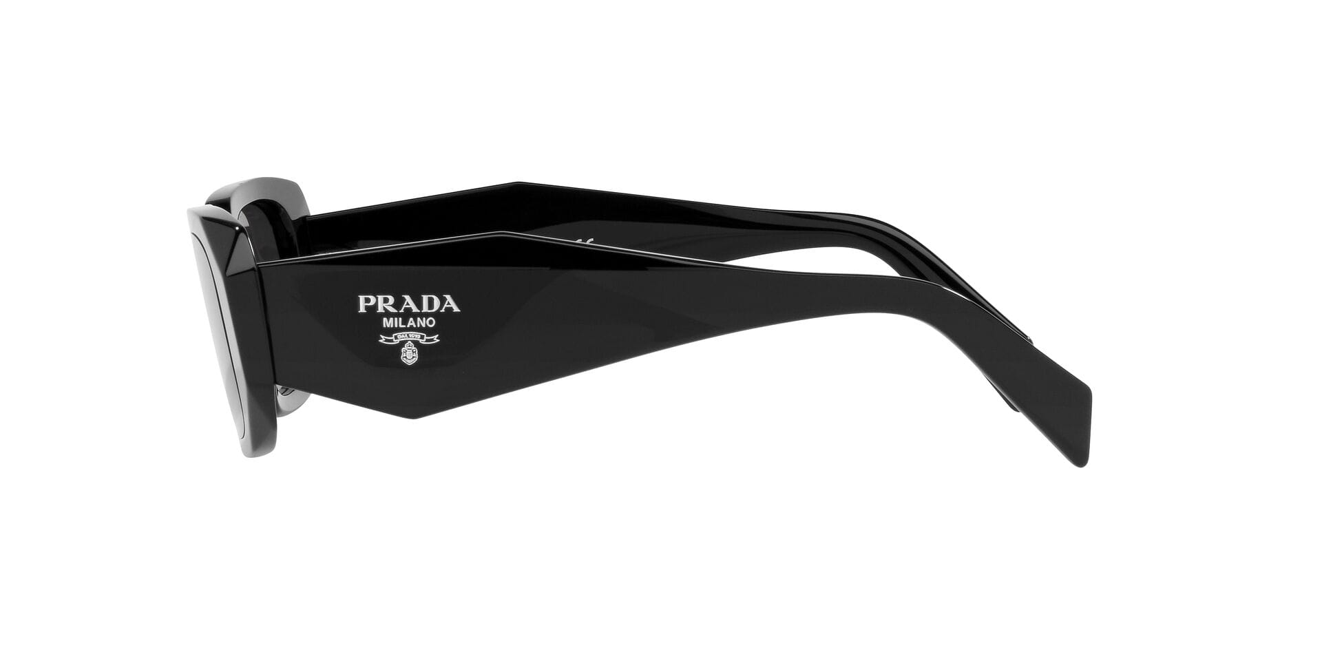 Prada 0PR 17WS Sunglass Black Female Full Shell Sunglass — Black frame — view 3