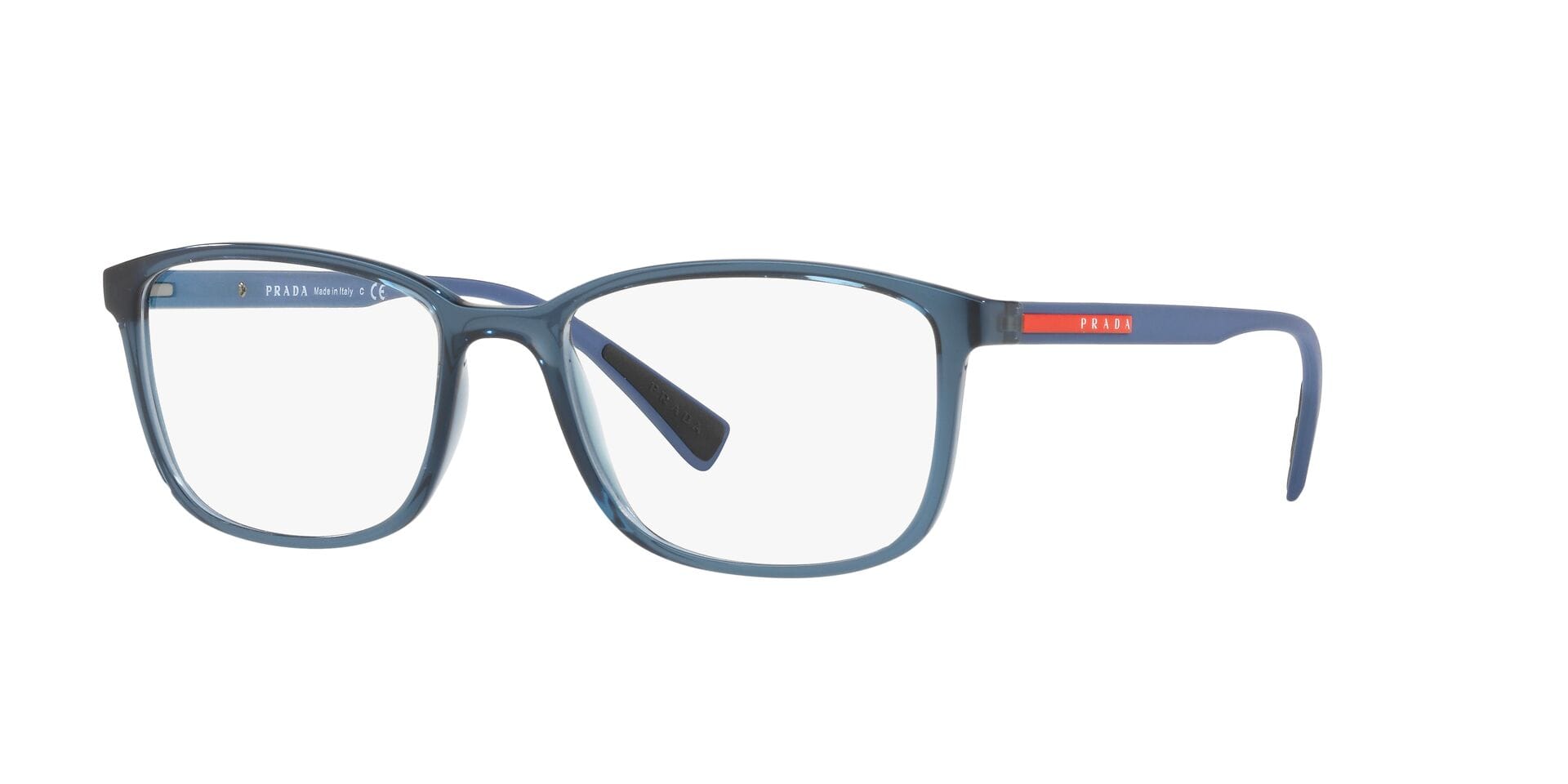 Prada 0PS 04IV Frame Transparent Blue Male Full Shell — Transparent Blue frame