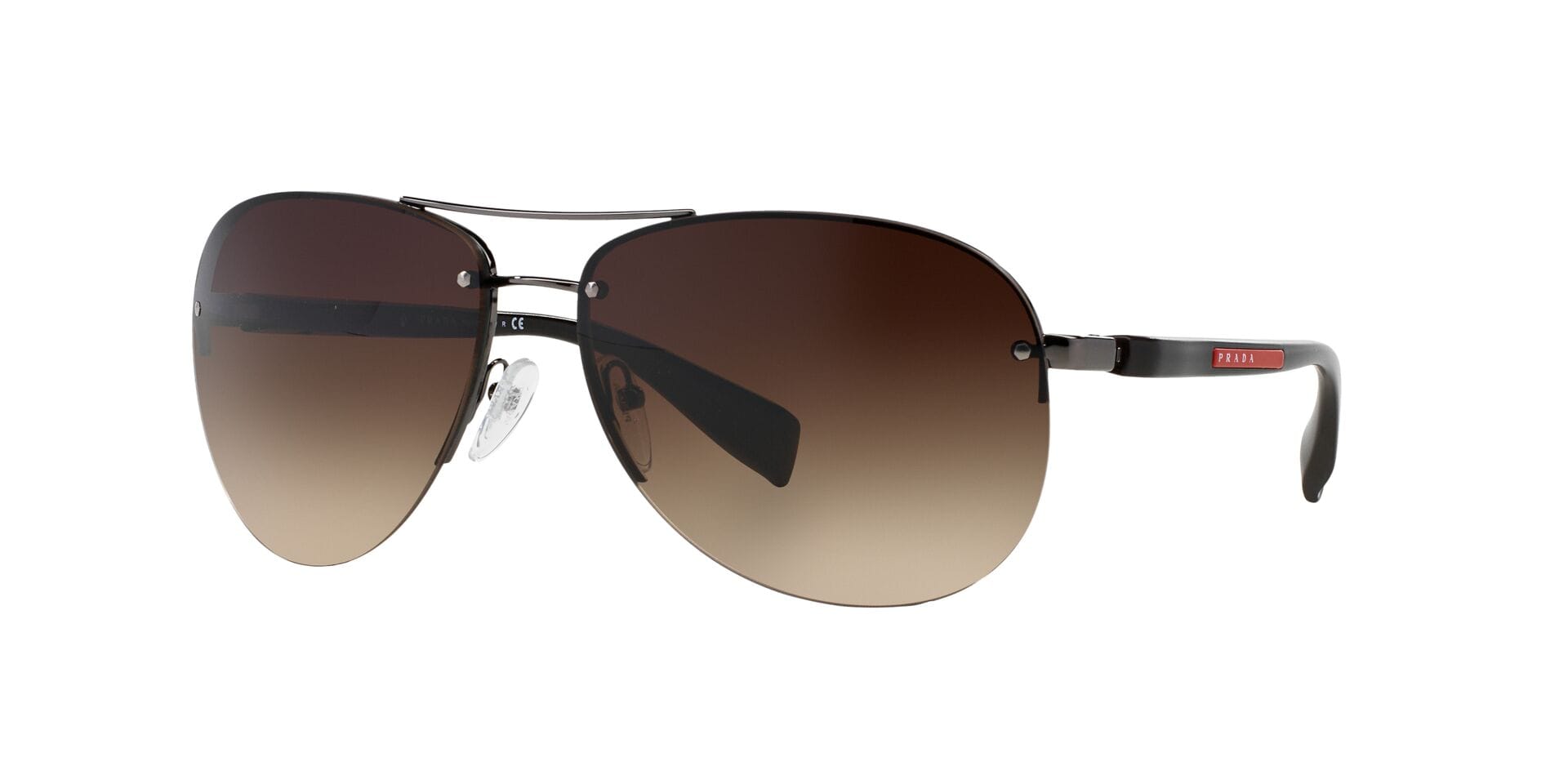 Prada 0PS 56MS Sunglass Gun Metal Male RimLess Shell — Gun Metal frame