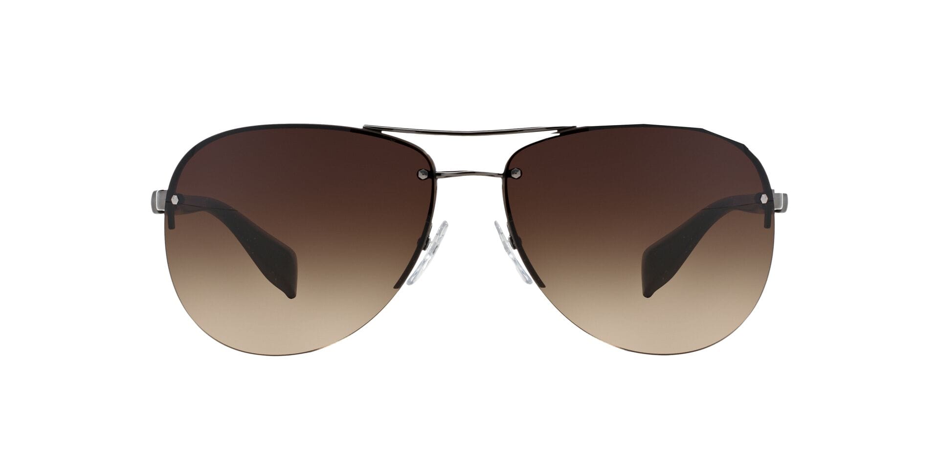 Prada 0PS 56MS Sunglass Gun Metal Male RimLess Shell Sunglass — Gun Metal frame — view 2