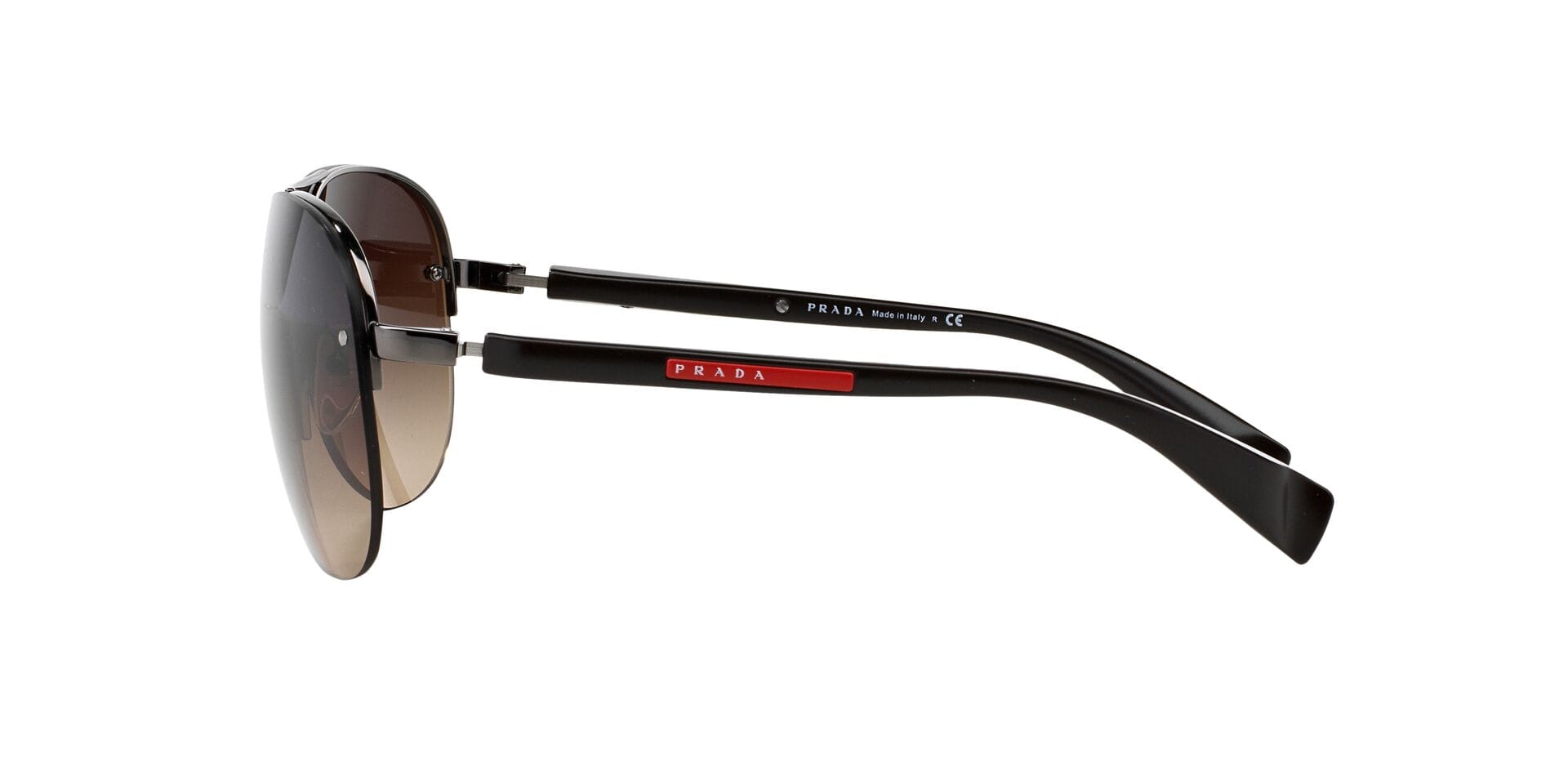 Prada 0PS 56MS Sunglass Gun Metal Male RimLess Shell Sunglass — Gun Metal frame — view 3