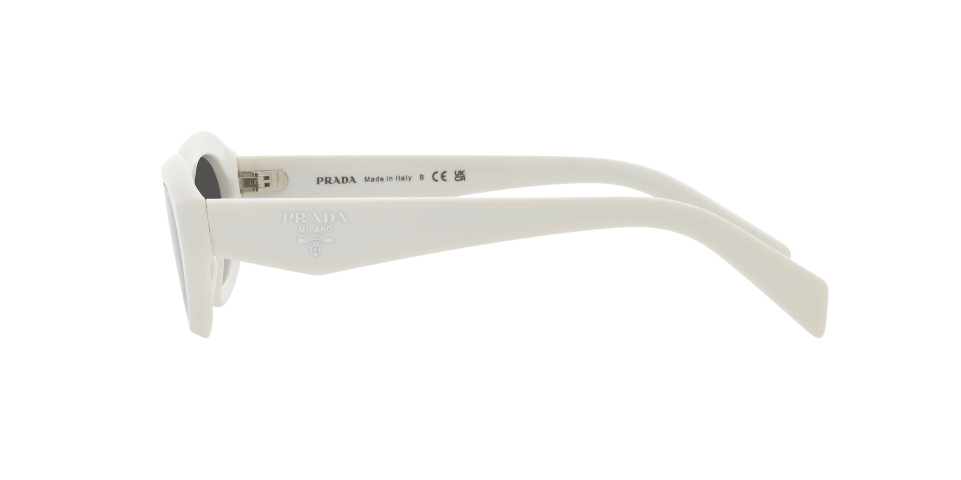 Prada 0PR 26ZS Sunglass White Female Full Shell Sunglass — White frame — view 3