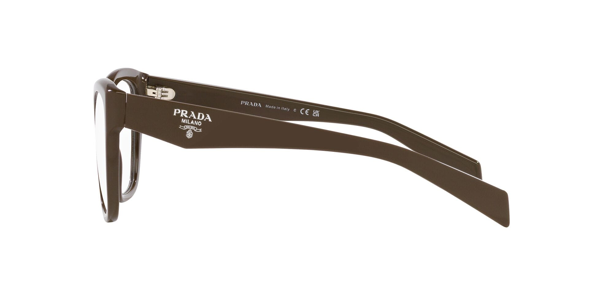 Prada 0PR 20ZV Frame Brown Female Full Shell Frame — Brown frame — view 3