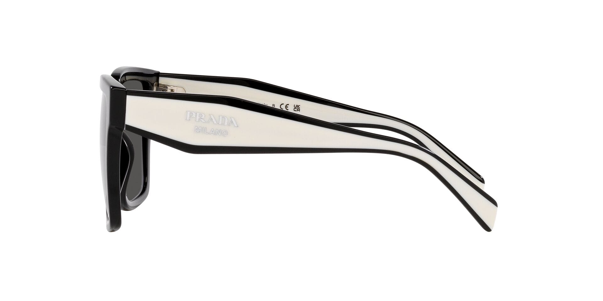 Prada 0PR 24ZS Sunglass Black Female Shell Shell Sunglass — Black frame — view 3
