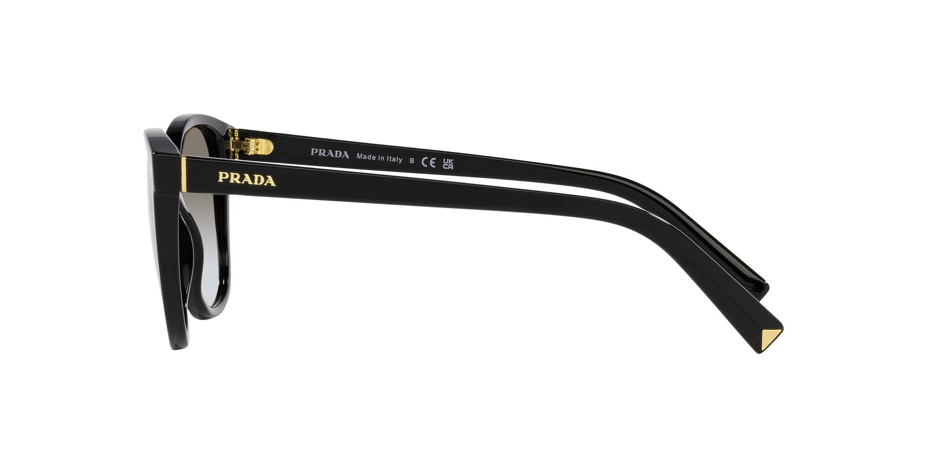 Prada 0PR22ZS Sunglass Black Female Full Shell Sunglass — Black frame — view 3