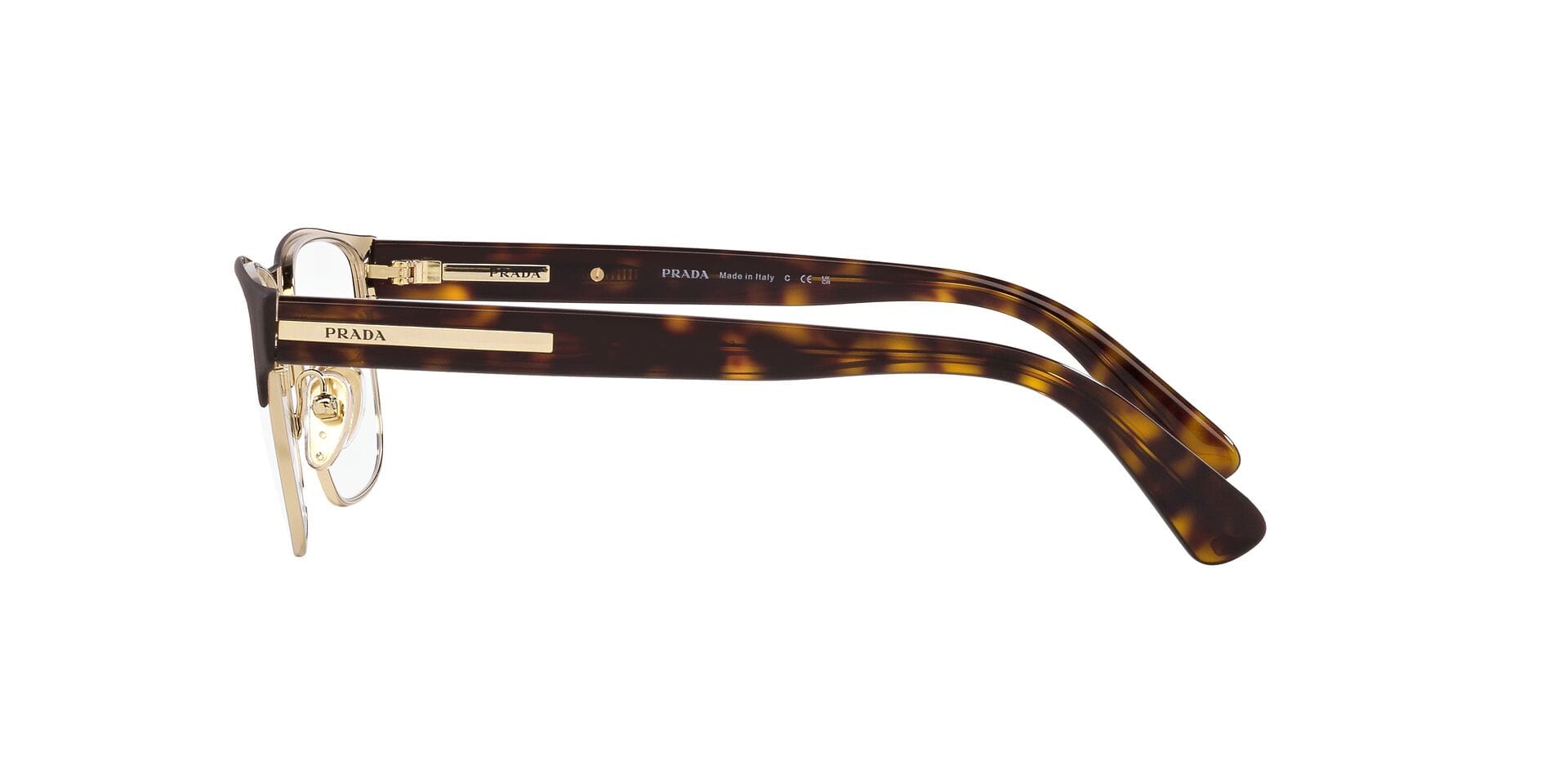 Prada 0PR57ZV Frame Matt Brown Male Full Shell Frame — Matt Brown frame — view 3