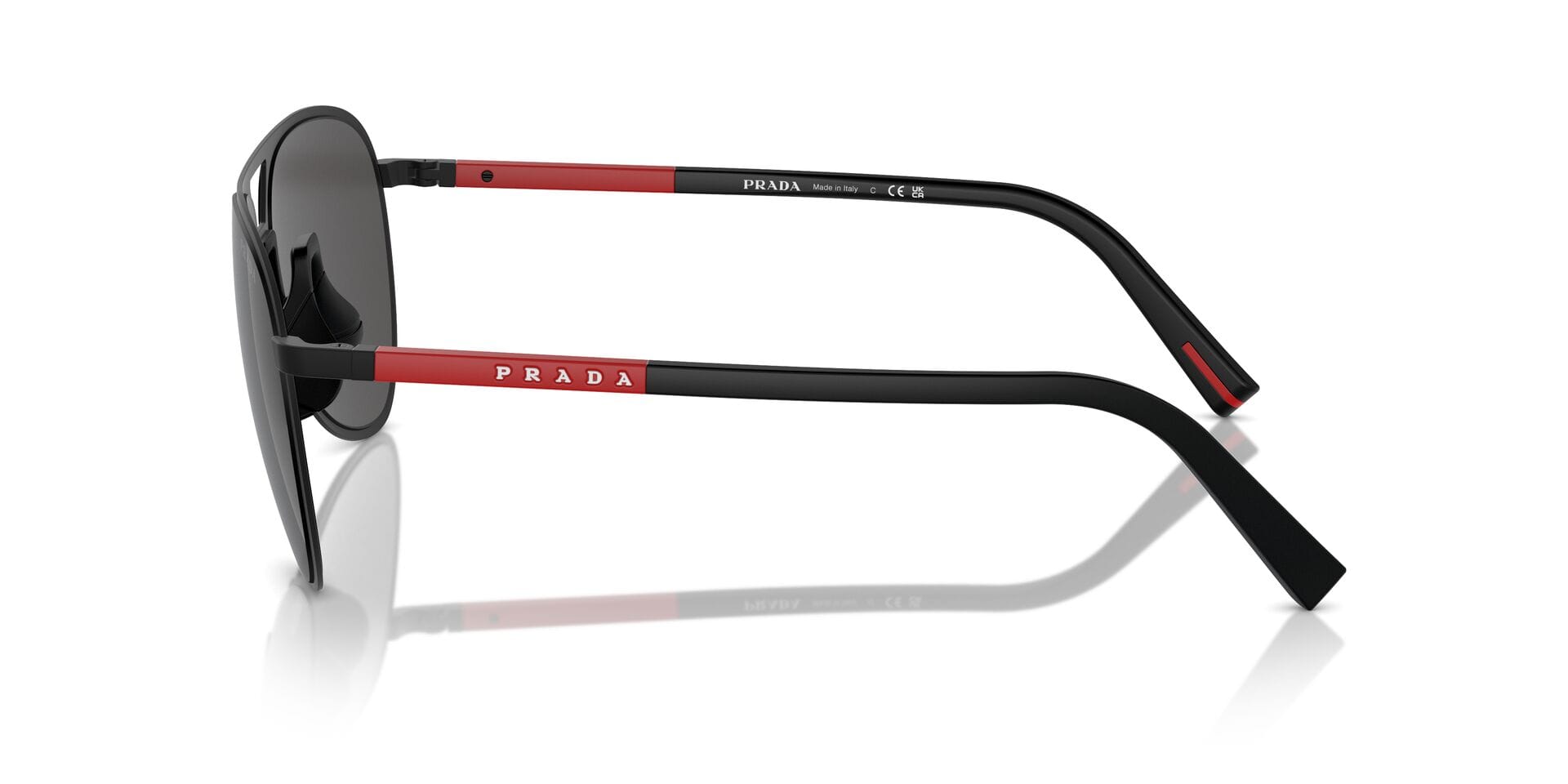 Prada 0PS53ZS Sunglass Matt Black Male Full Rubber Sunglass — Matt Black frame — view 3