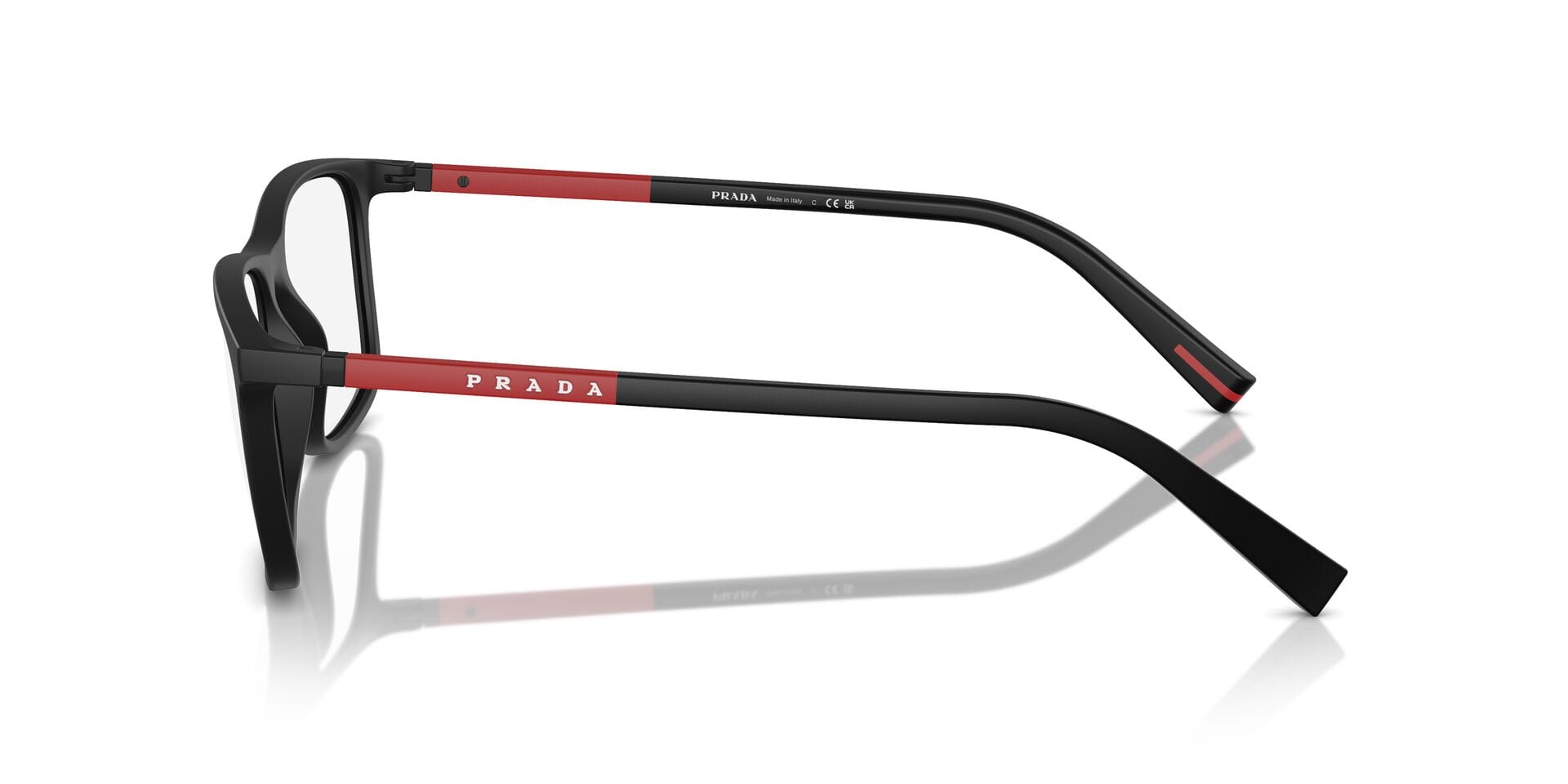 Prada 0PS03QV Frame Matt Black Male Full Rubber Frame — Matt Black frame — view 3