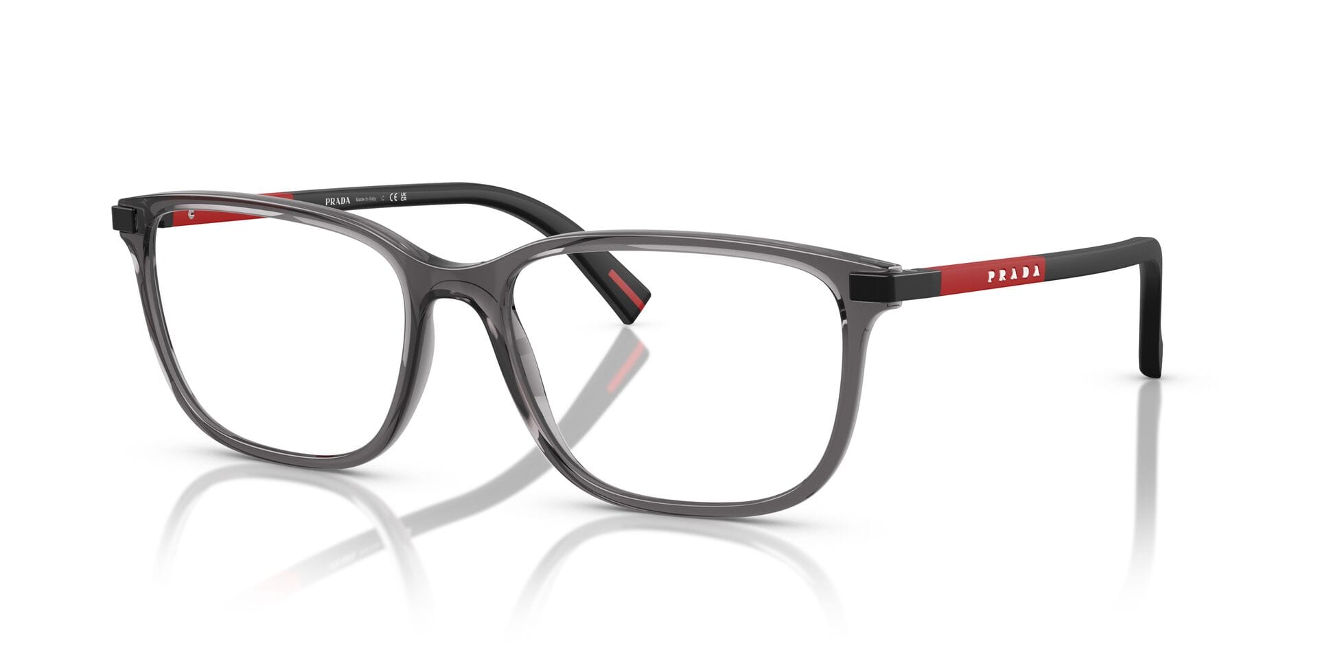 Prada 0PS02RV Frame Transparent Grey Male Full Shell — Transparent Grey frame
