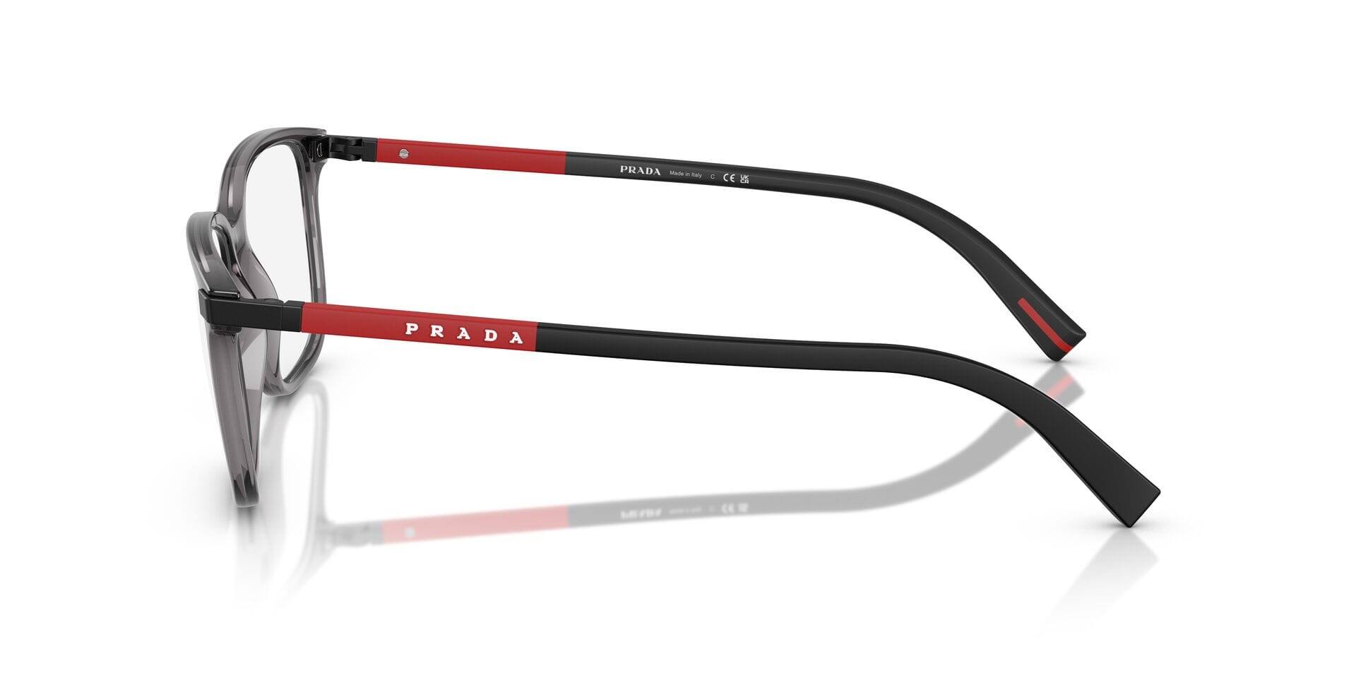 Prada 0PS02RV Frame Transparent Grey Male Full Shell Frame — Transparent Grey frame — view 3
