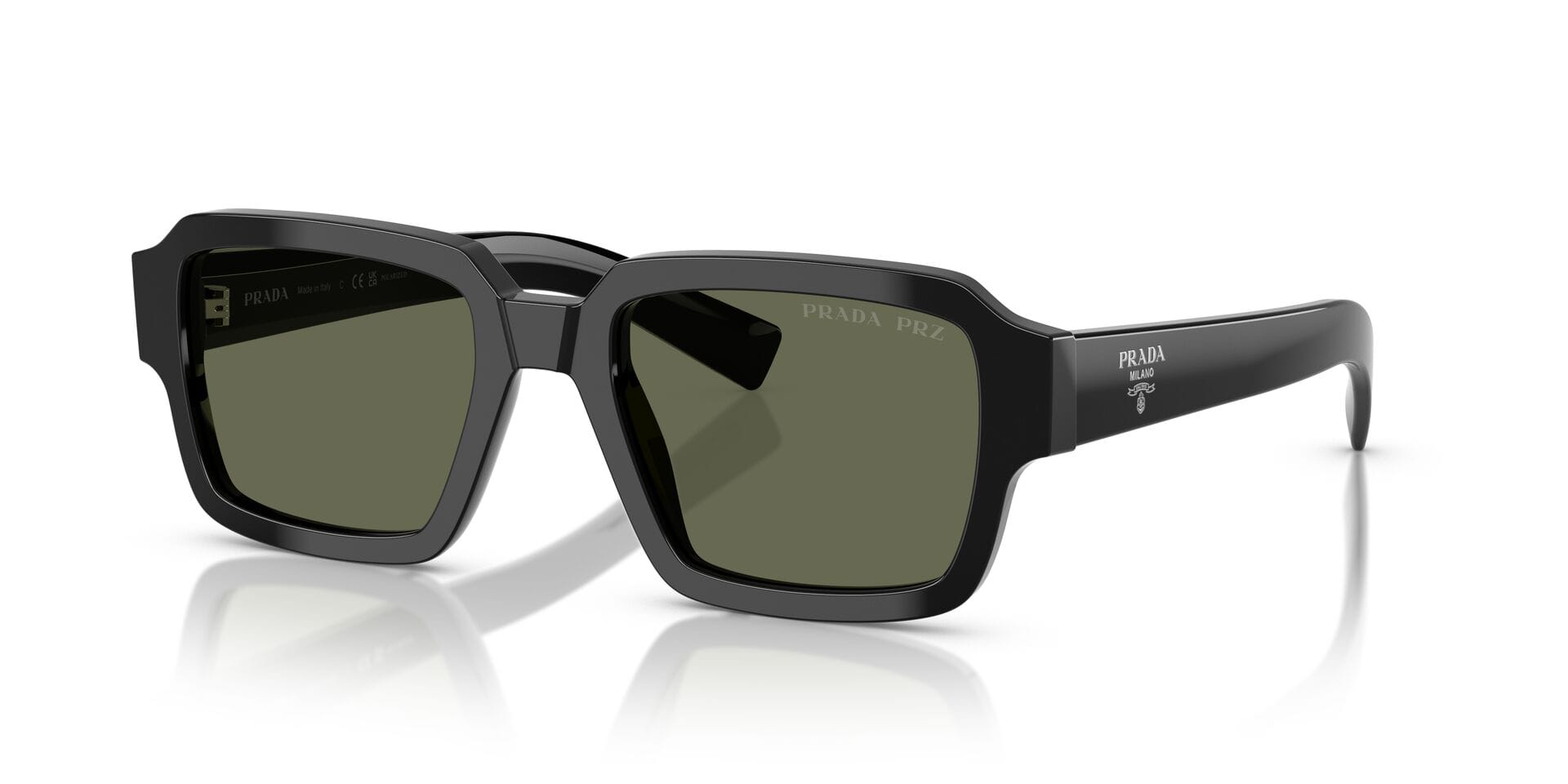 Prada 0PR02ZS Sunglass Black Male Full Shell — Black frame