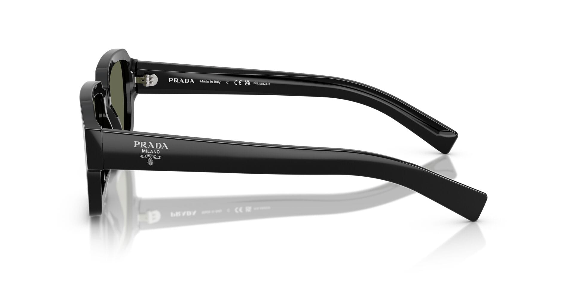 Prada 0PR02ZS Sunglass Black Male Full Shell Sunglass — Black frame — view 3