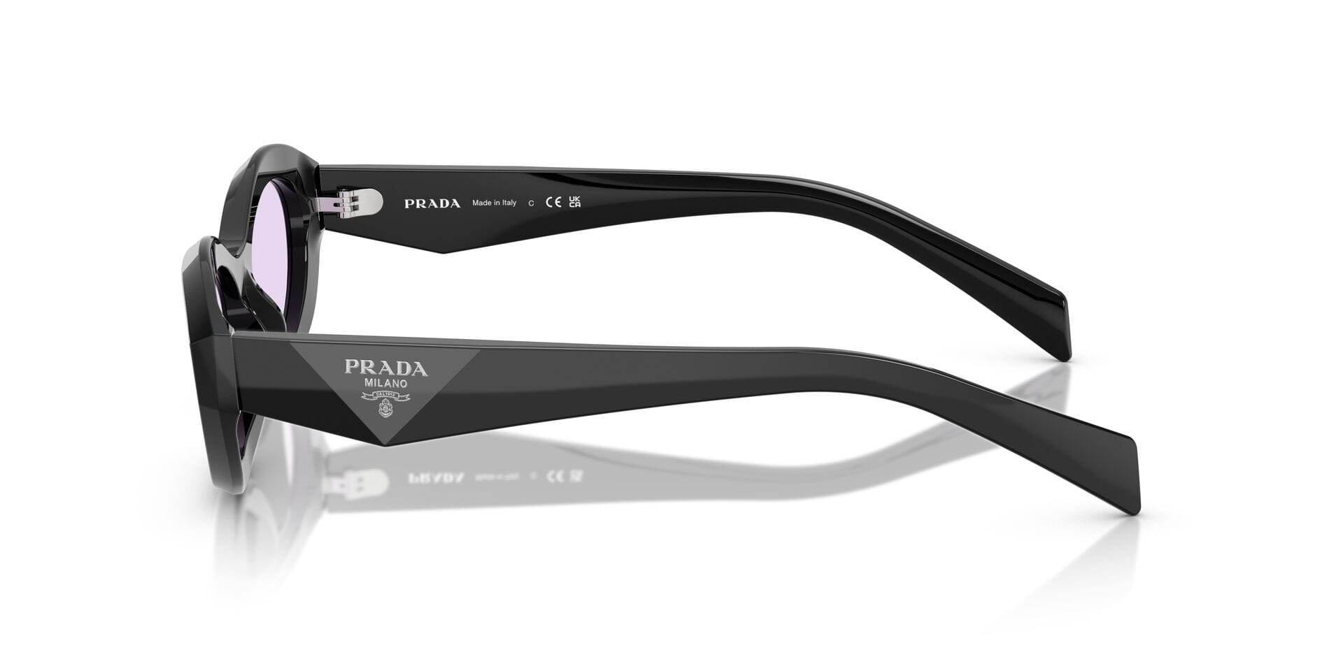 Prada 0PR26ZS Sunglass Black Female Shell Shell Sunglass — Black frame — view 3