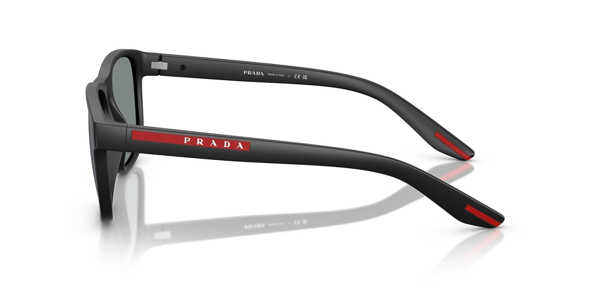 Prada SPS06Y Sunglass Matt Black Male Full Shell Sunglass — Matt Black frame — view 3