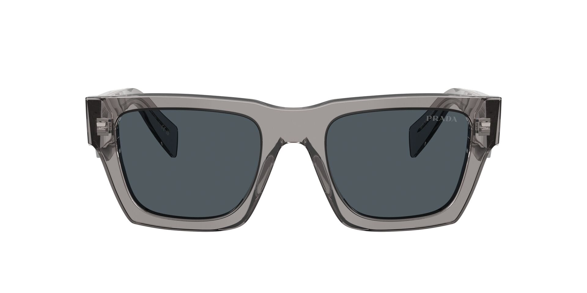Prada 0PR A06S Sunglass Transparent Grey Male Full Shell Sunglass — Transparent Grey frame — view 2