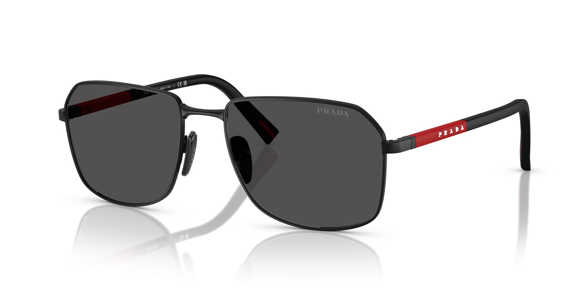 Prada 0PSA51S Sunglass Matt Black Male Full Rubber — Matt Black frame