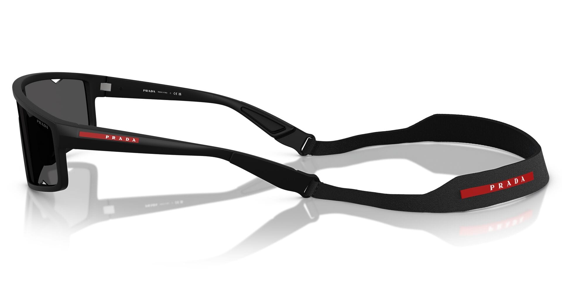 Prada 0PSA03S Sunglass Matt Black Male Full Shell Sunglass — Matt Black frame — view 3