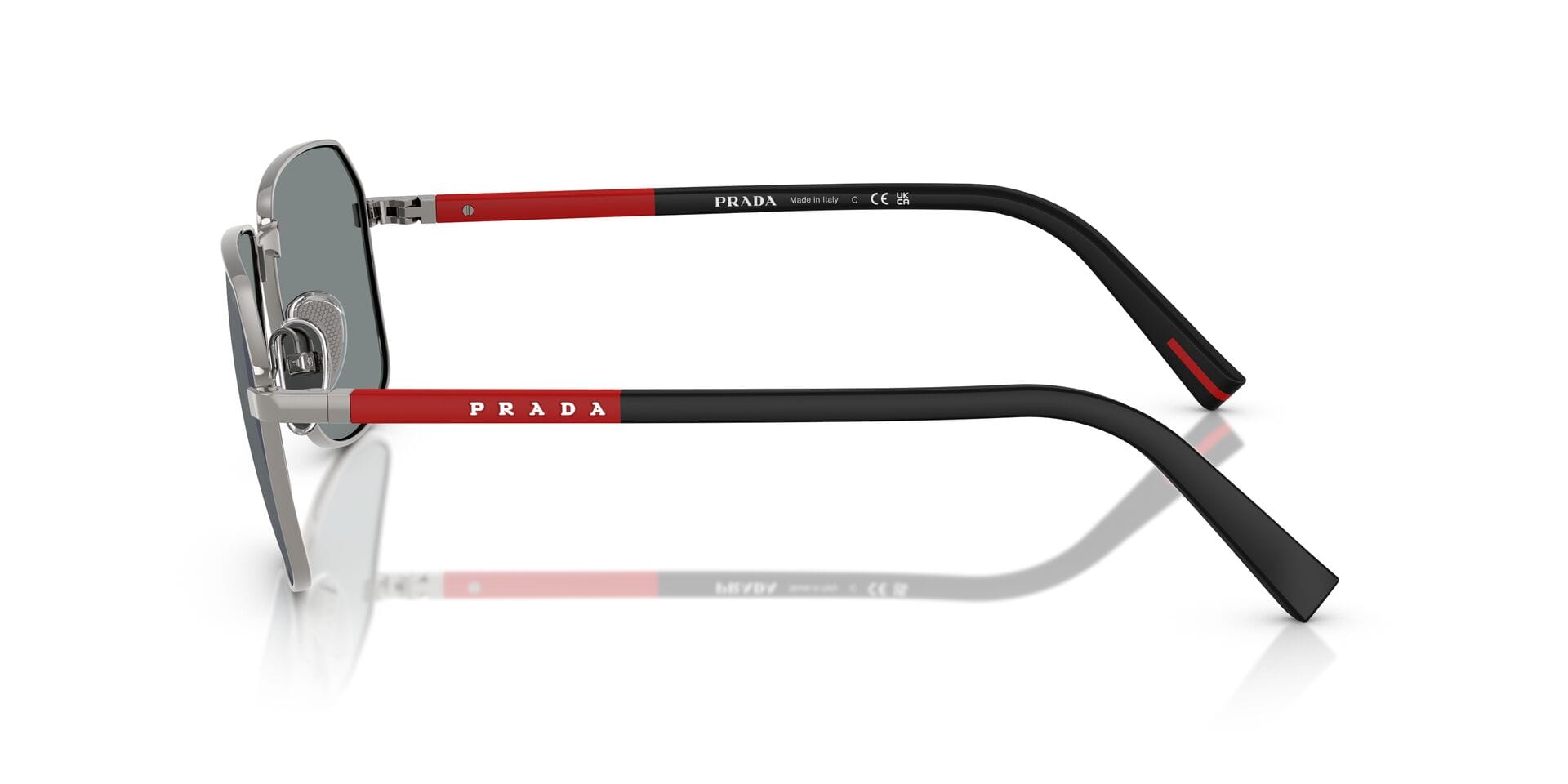 Prada 0PR A51S Sunglass Grey Male Full Shell Sunglass — Grey frame — view 3