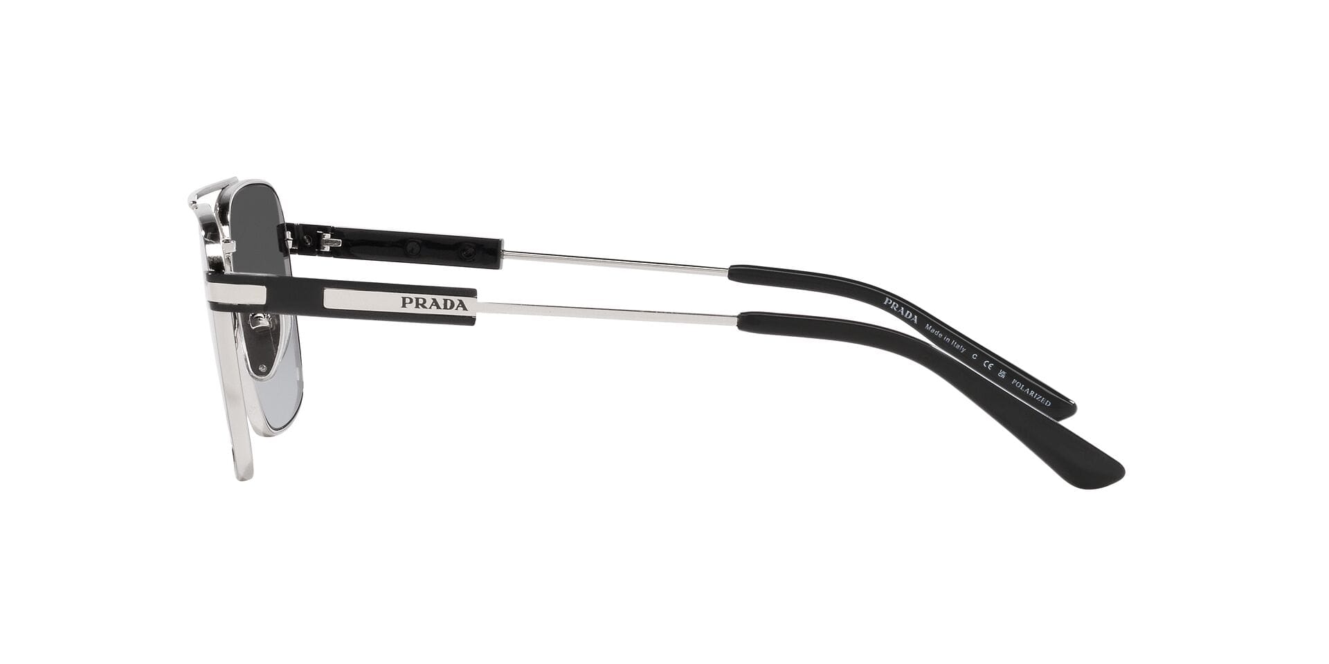 Prada 0PR67ZS Sunglass Silver Unisex Full Metal Sunglass — Silver frame — view 3