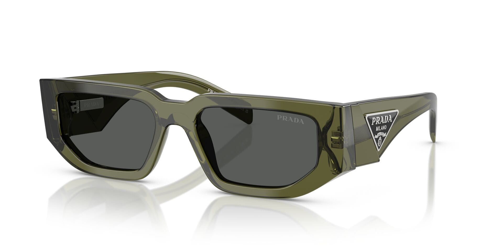 Prada 0PR09ZS Sunglass Transparent Green Male Full Shell — Transparent Green frame