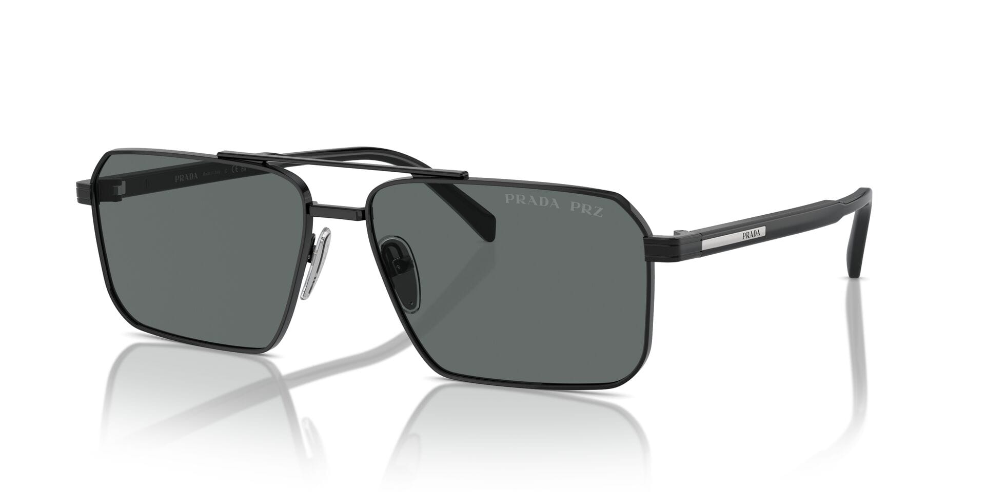 Prada 0PRA57S Sunglass Black Male Full Shell — Black frame