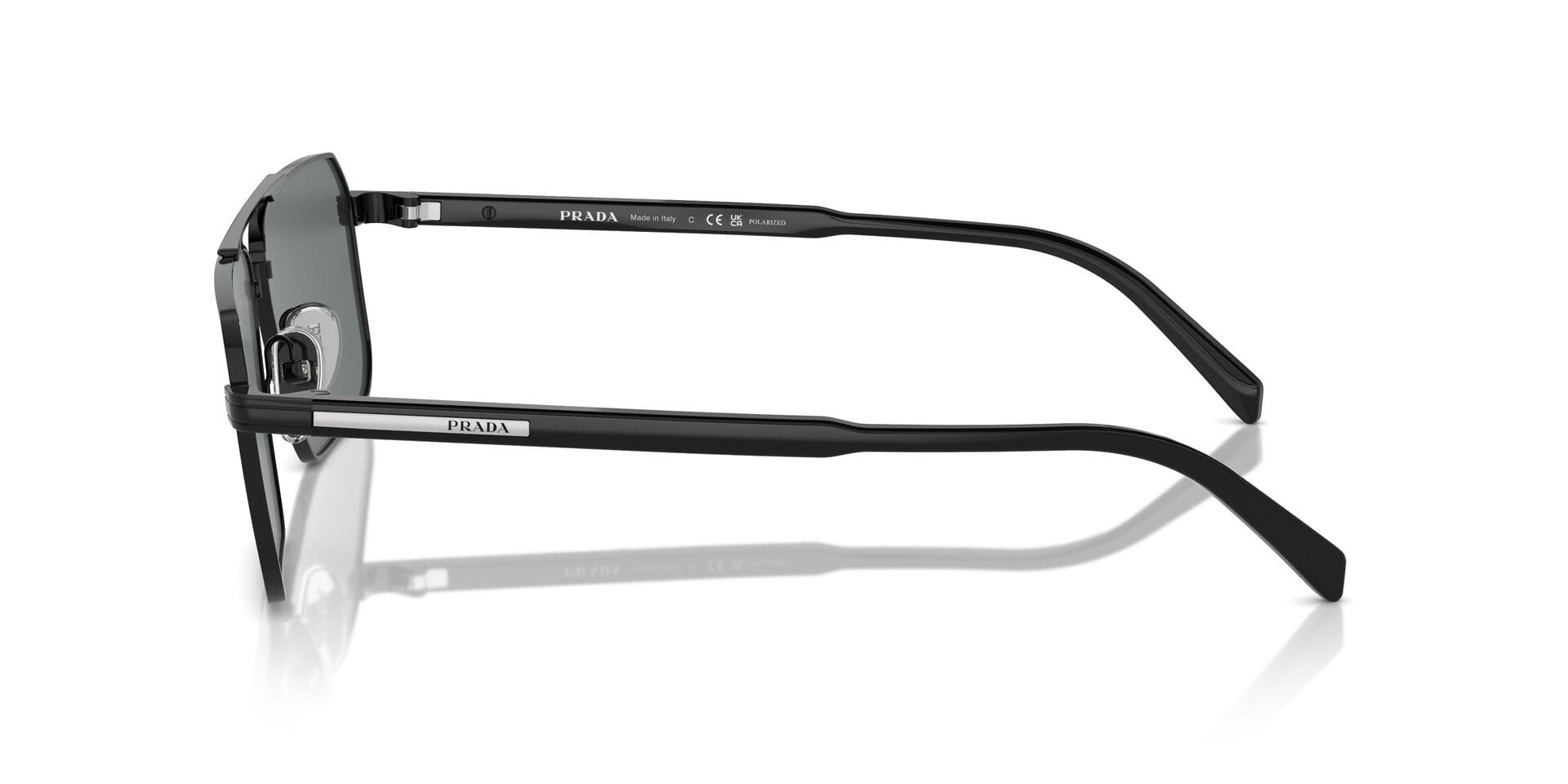 Prada 0PRA57S Sunglass Black Male Full Shell Sunglass — Black frame — view 3