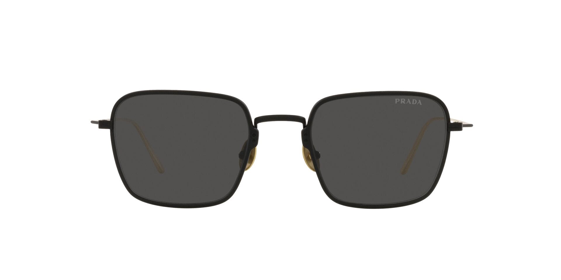 Prada 0PR54WS Sunglass Matt Black Unisex Full Titanium Sunglass — Matt Black frame — view 2