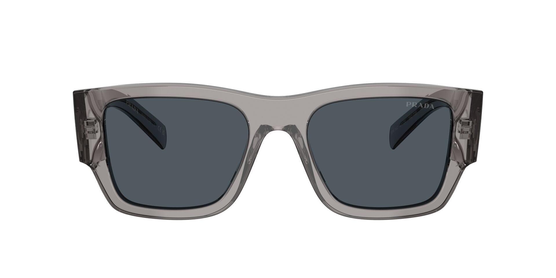 Prada 0PR10ZS Sunglass Transparent Grey Male Full Shell Sunglass — Transparent Grey frame — view 2