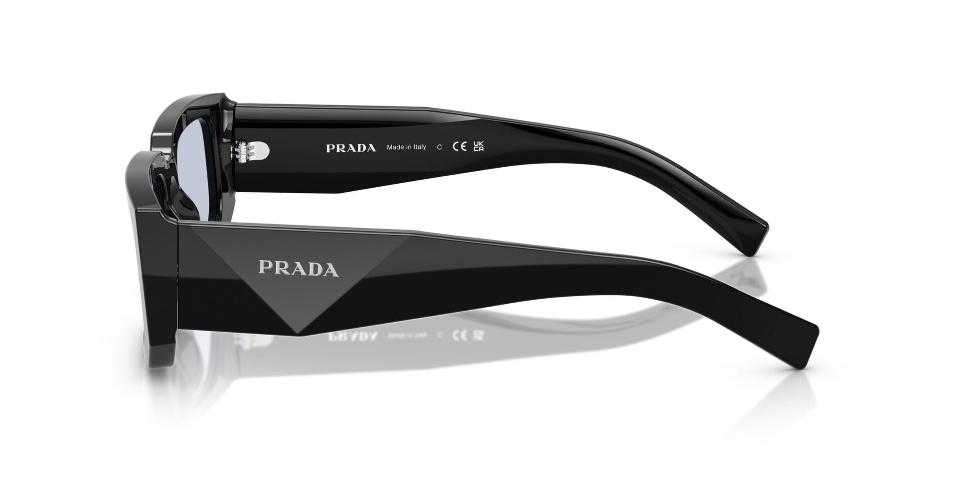 Prada 0PR06Y Sunglass Black Male Full Shell Sunglass — Black frame — view 3