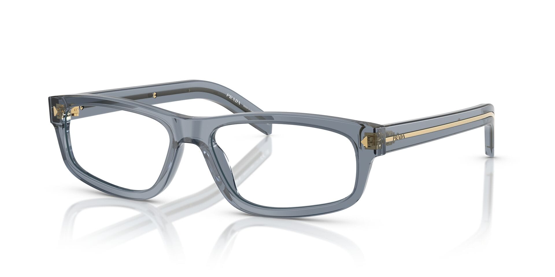 Prada 0PRB02 Frame Transparent Blue Male Full Shell Frame — Transparent Blue frame — view 1