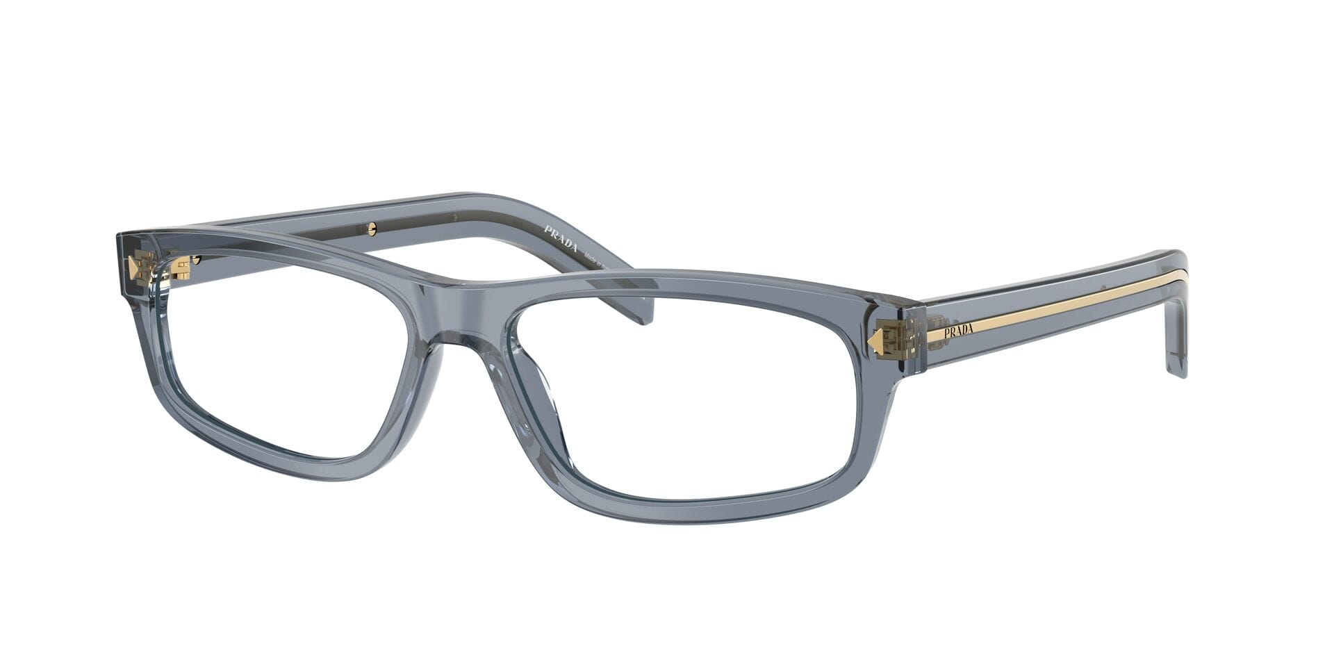 Prada 0PRB02 Frame Transparent Blue Male Full Shell Frame — Transparent Blue frame — view 3