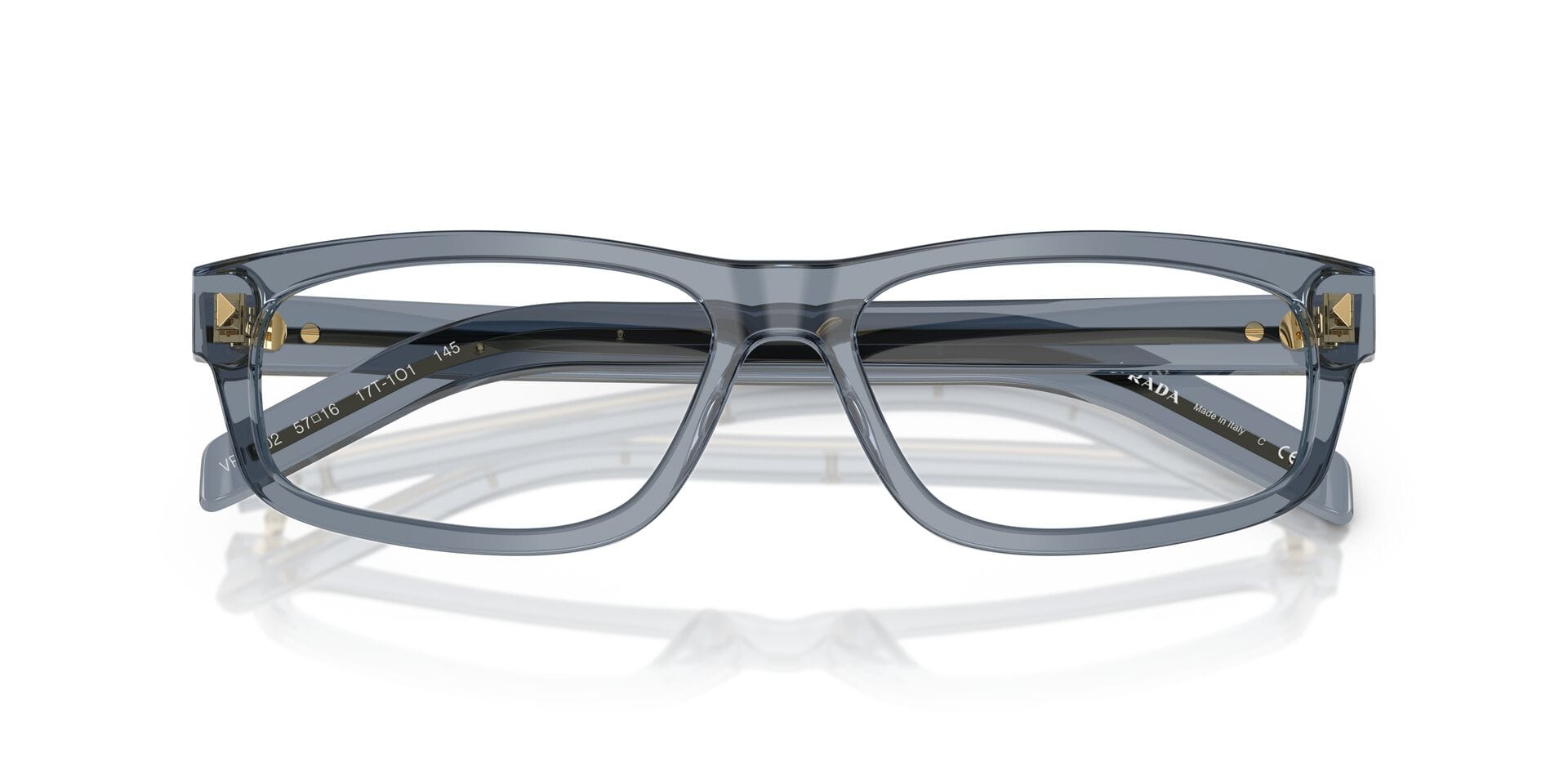 Prada 0PRB02 Frame Transparent Blue Male Full Shell Frame — Transparent Blue frame — view 7