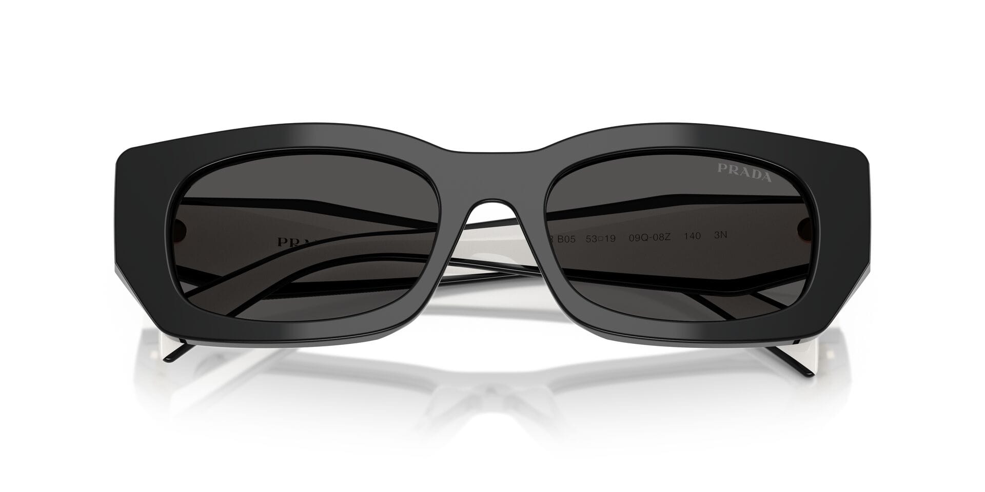 Prada 0PRB05 Sunglass Black Female Full Shell Sunglass — Black frame — view 5