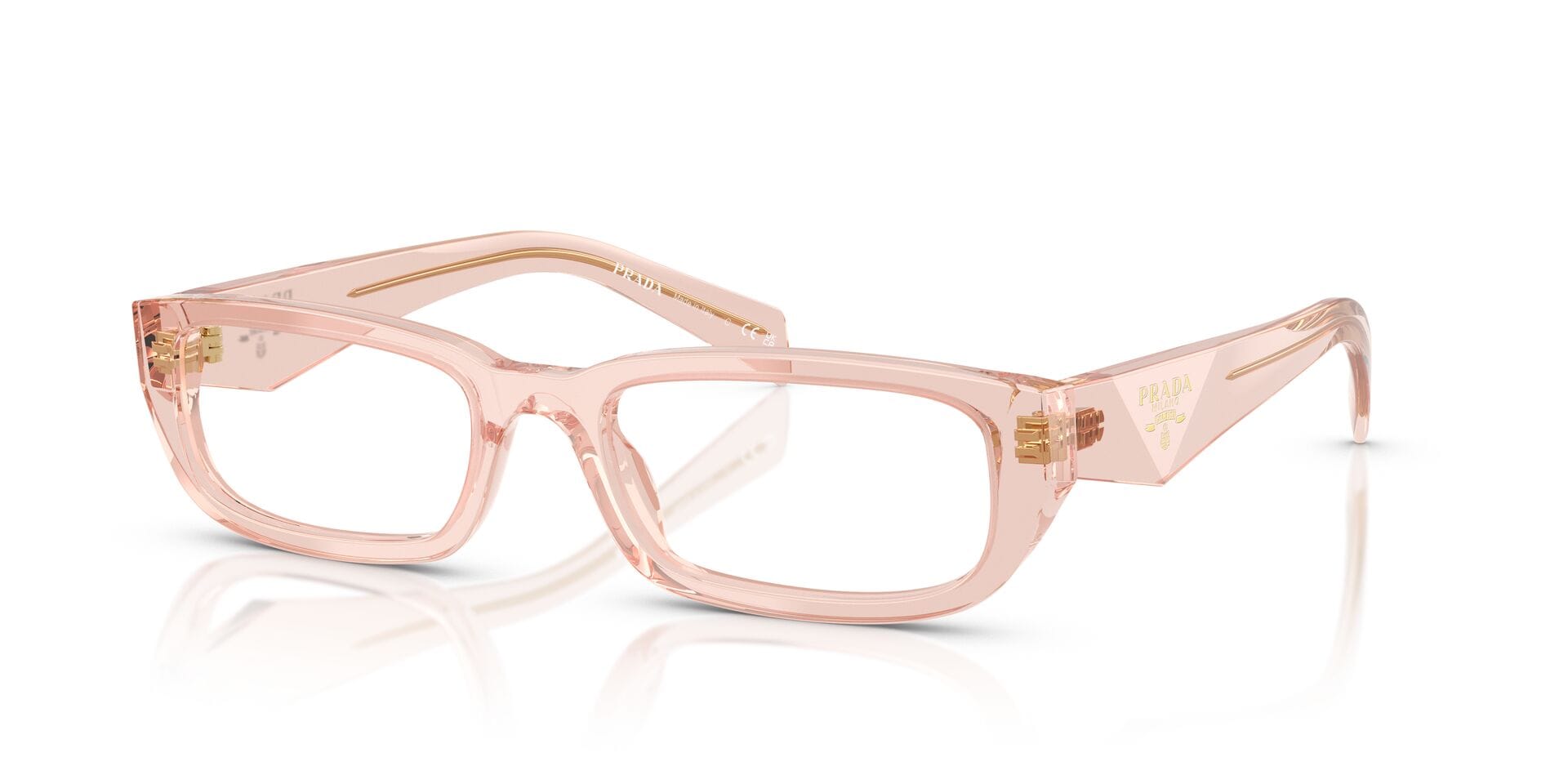 Prada 0PRB05V Frame Transparent Peach Female Full Shell Frame — Transparent Peach frame — view 2