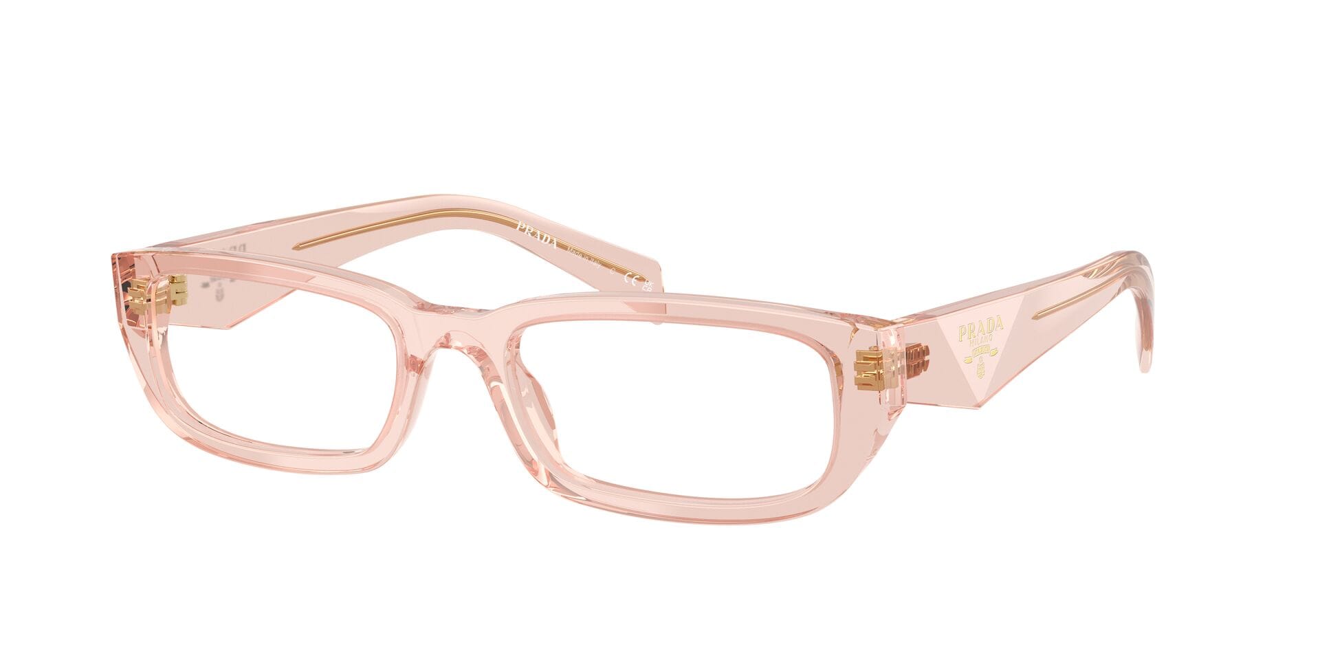 Prada 0PRB05V Frame Transparent Peach Female Full Shell Frame — Transparent Peach frame — view 3