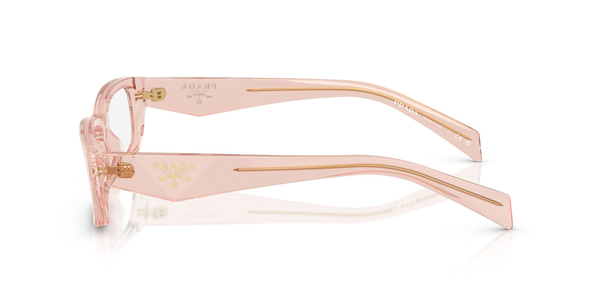 Prada 0PRB05V Frame Transparent Peach Female Full Shell Frame — Transparent Peach frame — view 5