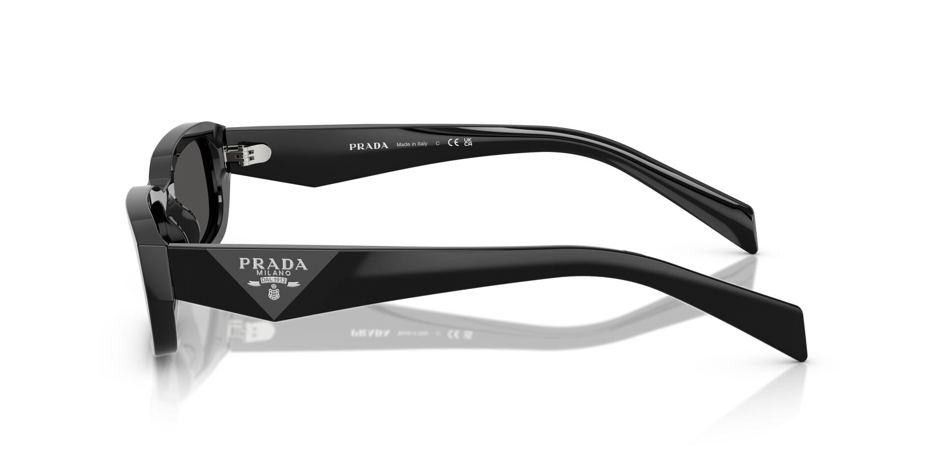 Prada 0PRB06S Sunglass Black Female Full Shell Sunglass — Black frame — view 4
